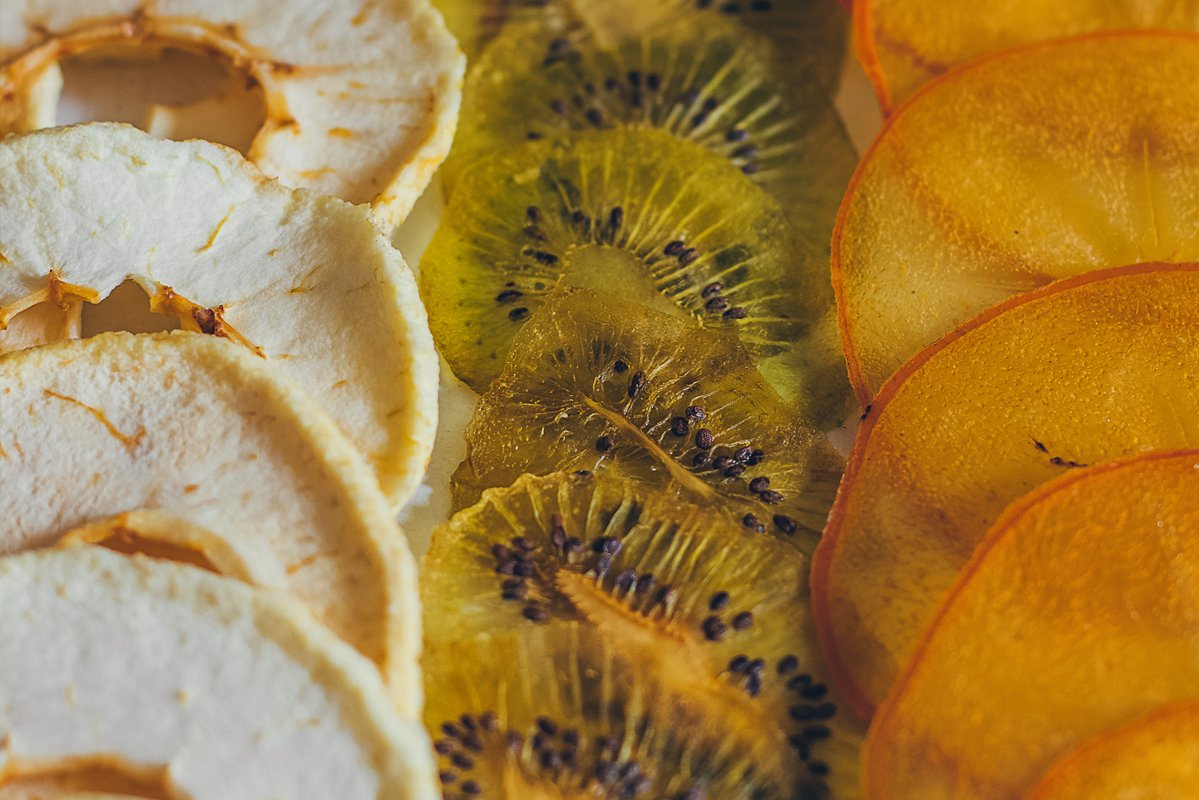 Dried homemade healthy fresh dehydrated slices of fruits. example image 1