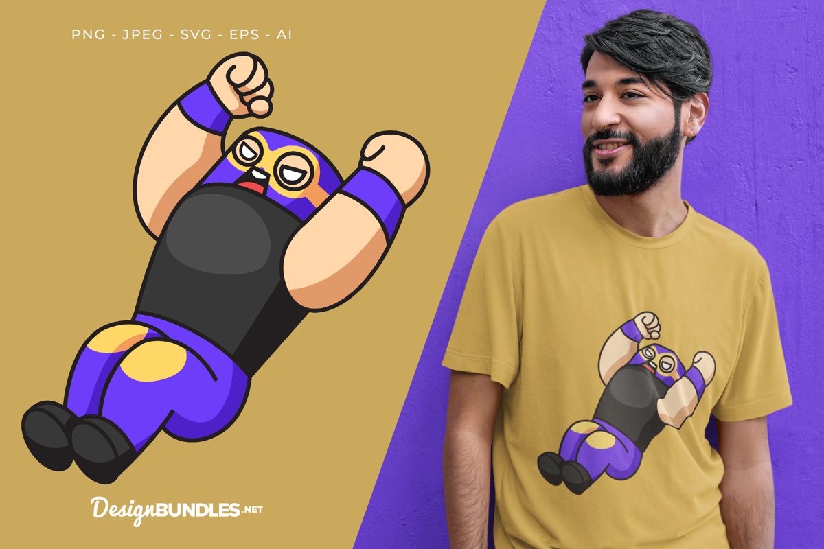 Flying Kick Vector Illustration For T-Shirt Design example image 1