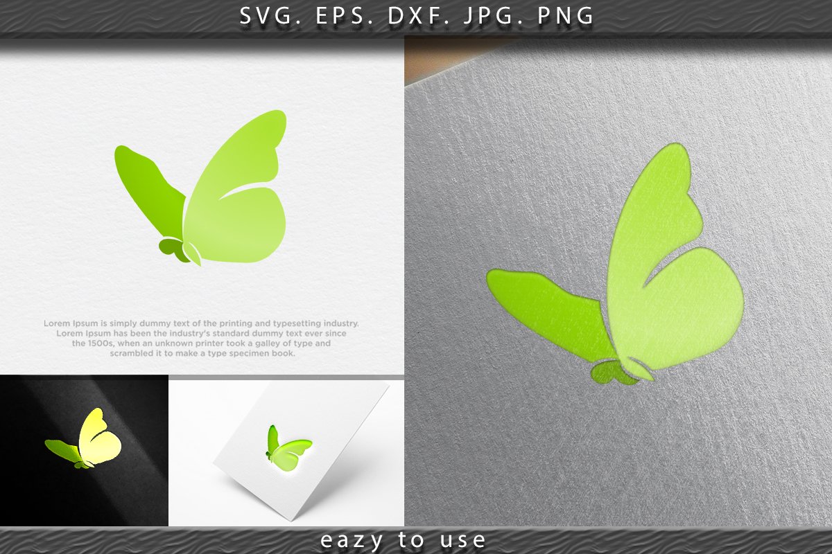 Colorful butterfly logo Ideas. Inspiration logo design. Temp example image 1