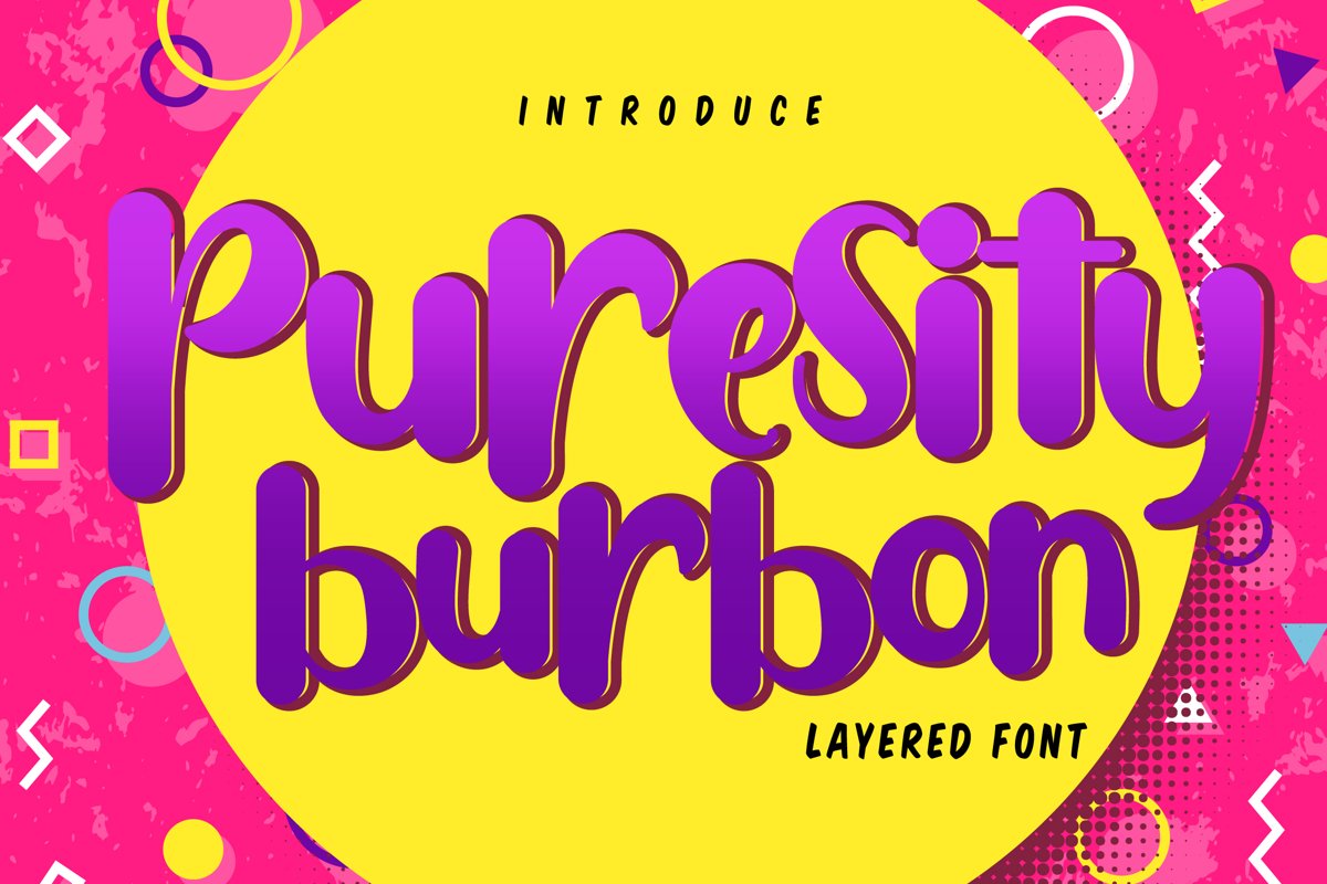 Puresity Burbon | Playful Layered Font example image 1