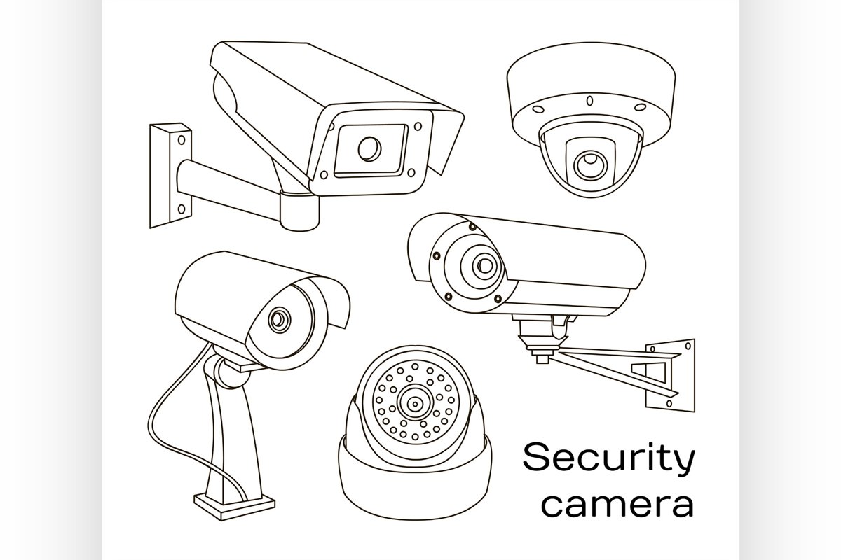 Vector set of security camera example image 1