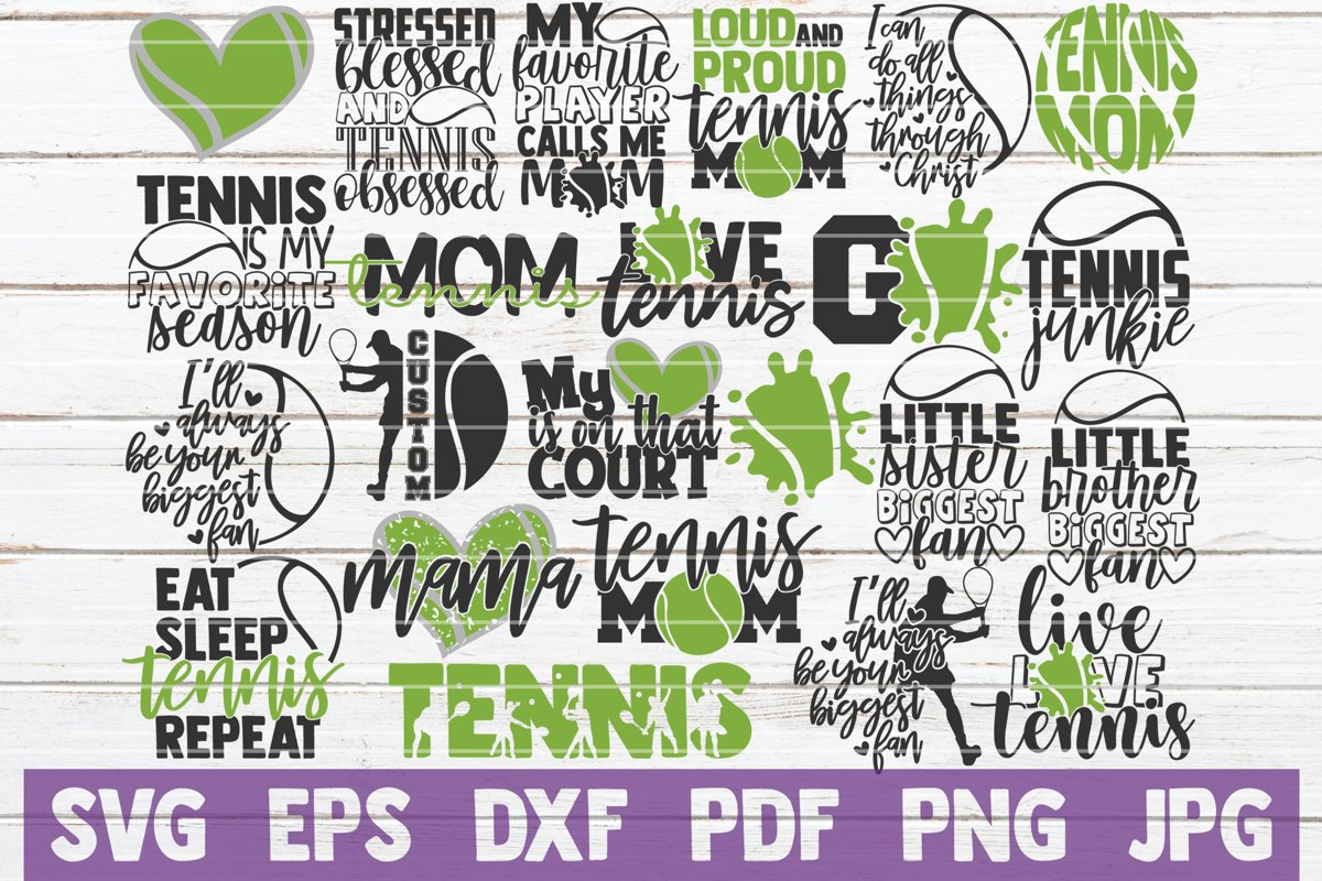 Tennis SVG Bundle | Tennis Mom SVG Cut Files example image 1