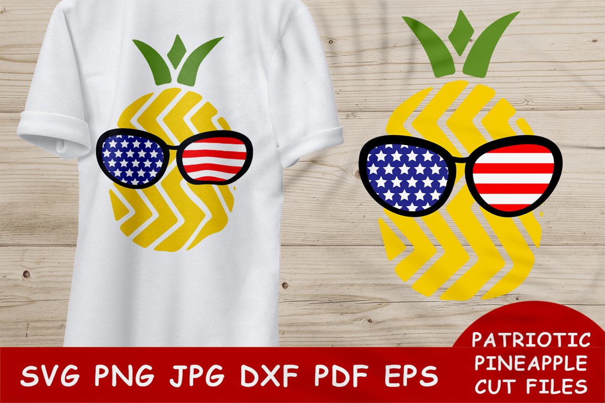 Patriotic Pineapple SVG file|4th of July SVG|American Flag example image 1