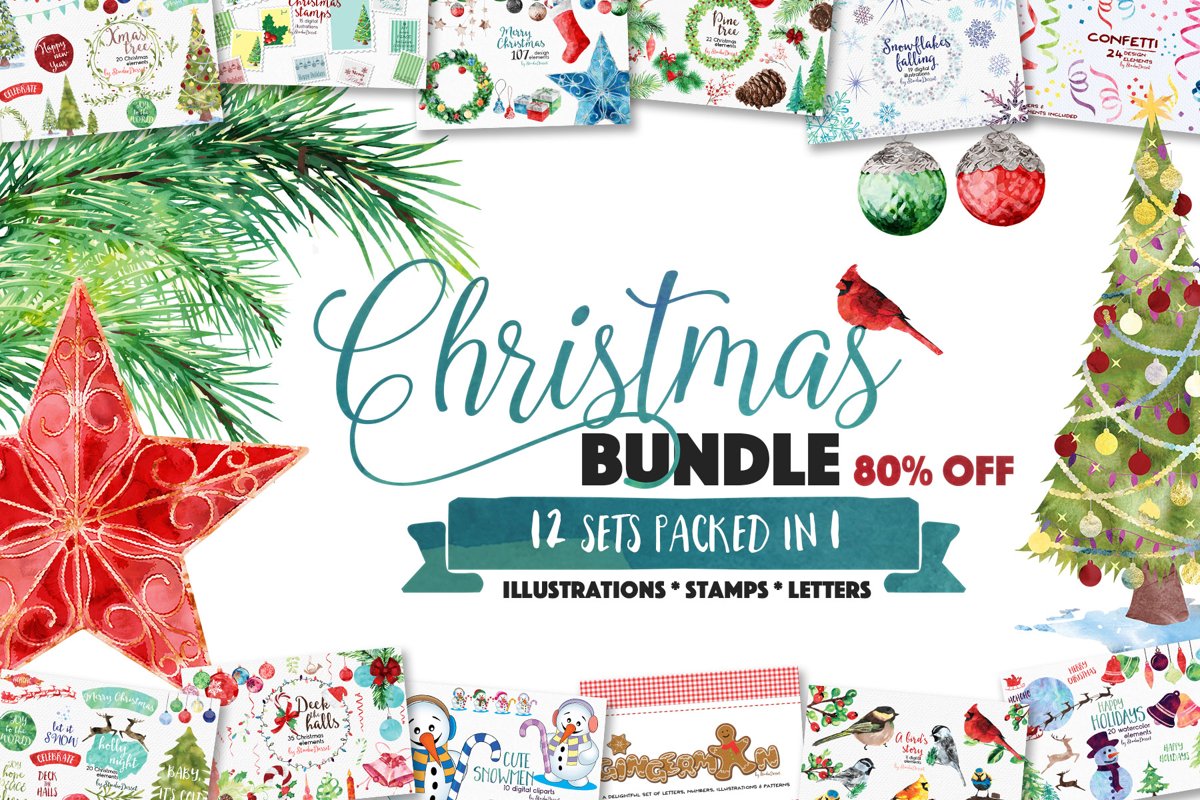 Christmas Bundle of Illustrations example image 1