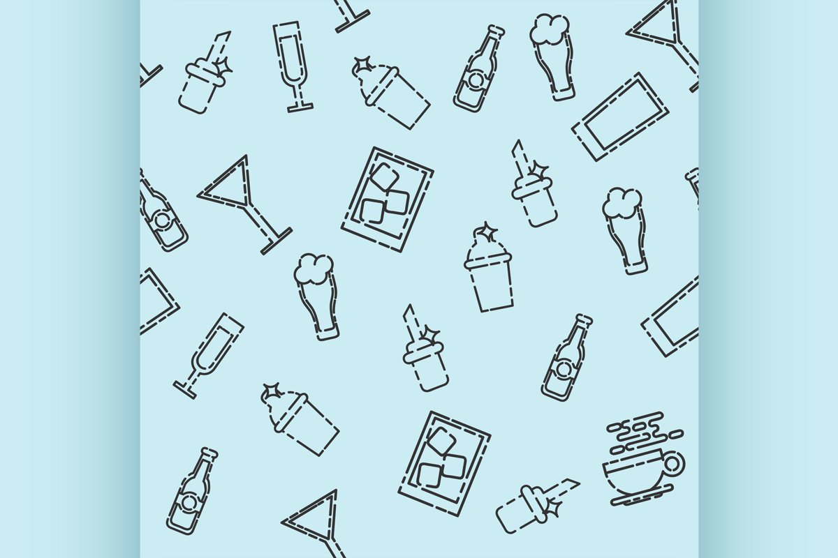 Bar icons set pattern example image 1