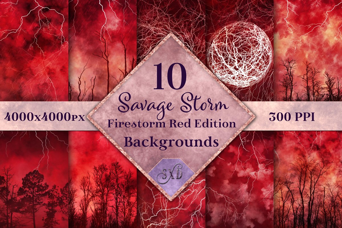 Savage Storm - Firestorm Red Edition Backgrounds Set example image 1