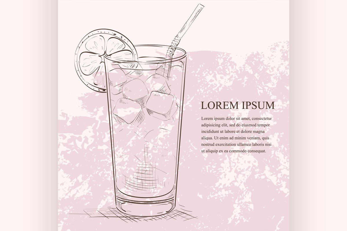 Cocktail Long Island Iced Tea scetch example image 1