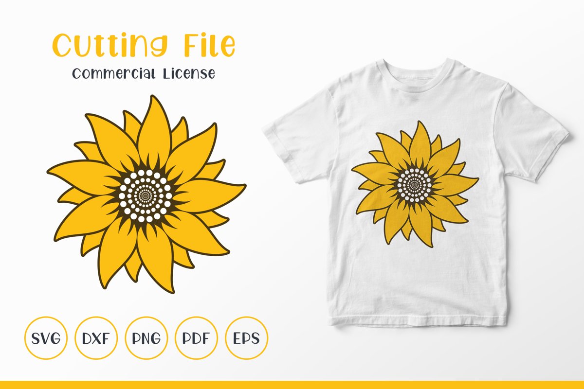 Sunflower SVG, Sunflower Clipart SVG, Sunflower Monogram SVG example image 1