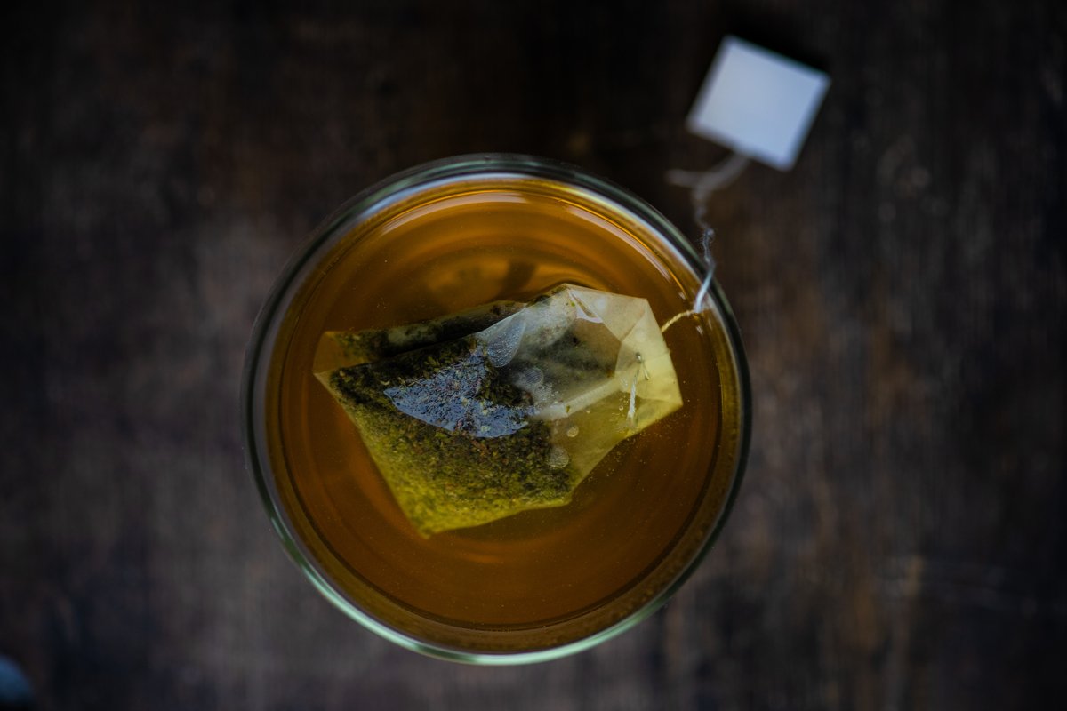 Cup of tea on stone background example image 1
