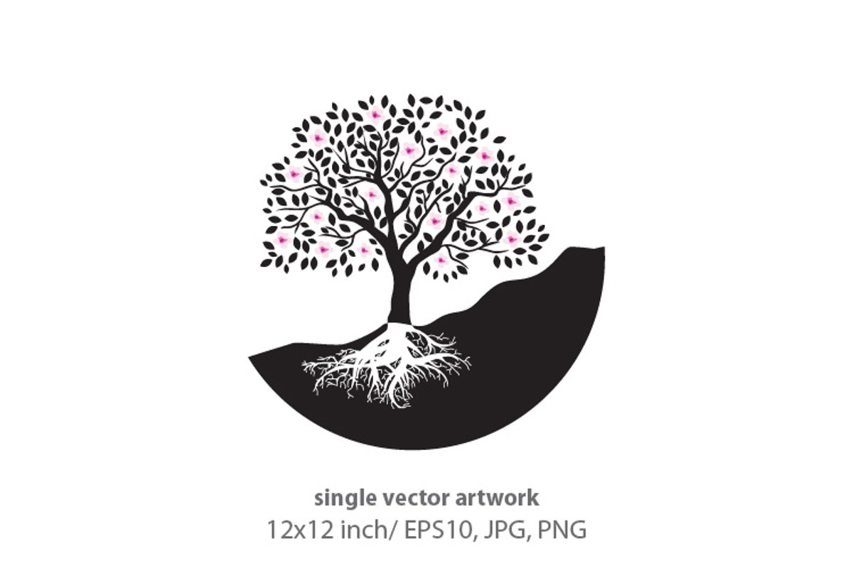 BLOOMING TREE - single vector artwork example image 1