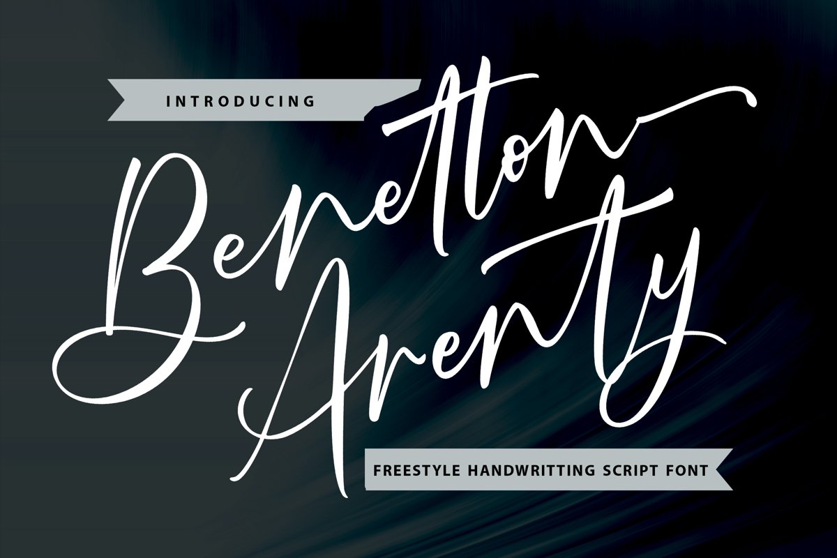 Benetton Arenty | Freestyle Handwritting Script Font example image 1