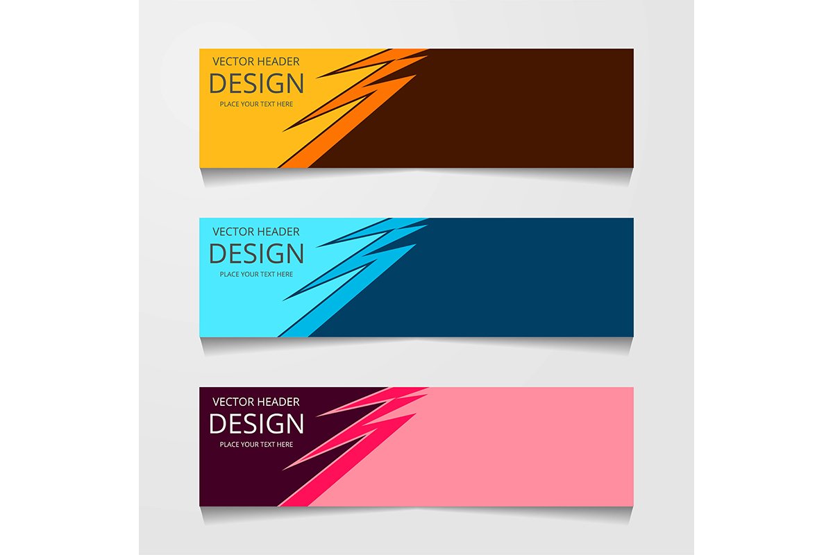 Abstract design banner, web template with three different co example image 1