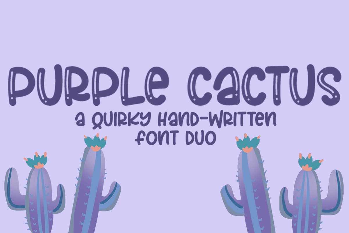 Purple Cactus - A Quirky Hand-Written Font Duo example image 1