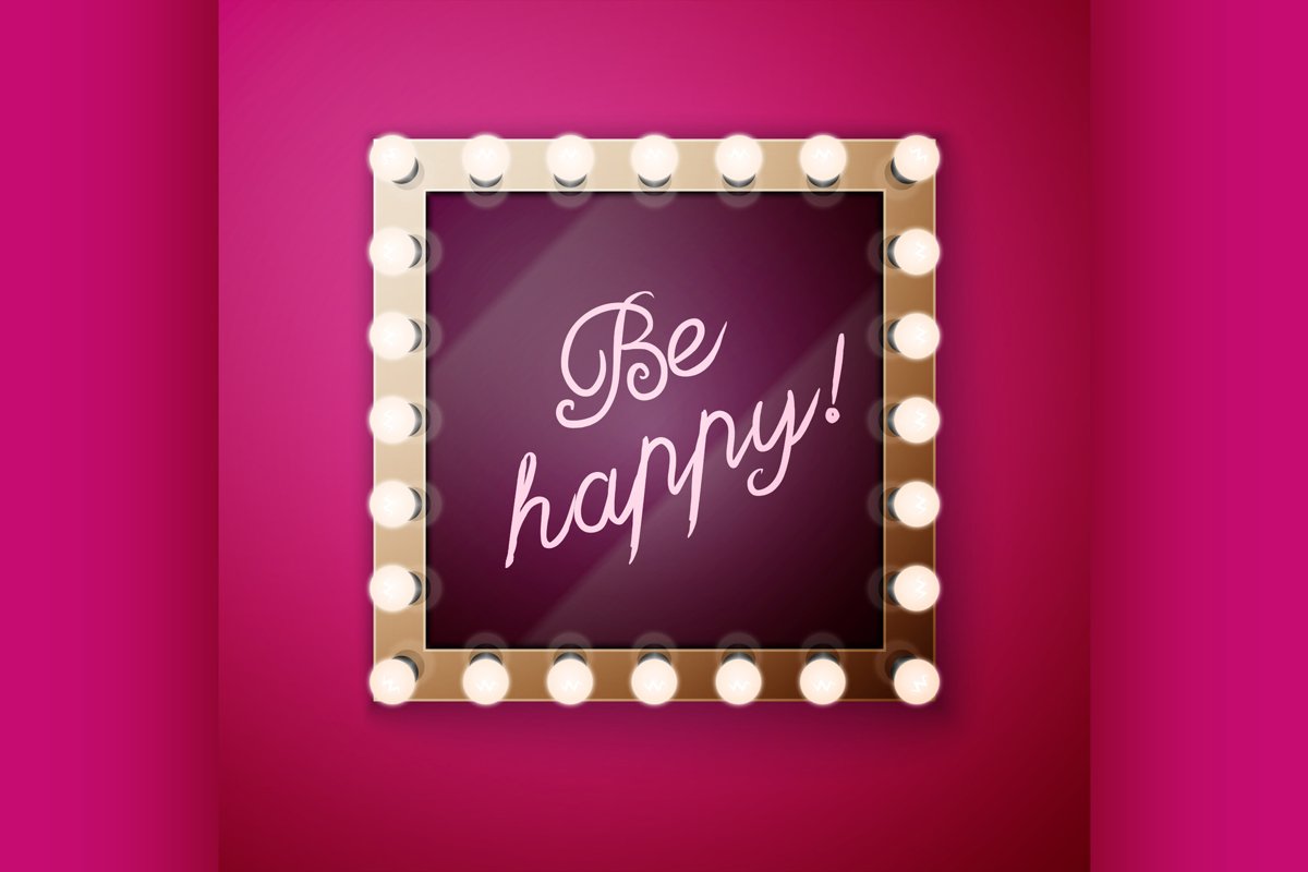 Make up mirror with light bulbs example image 1