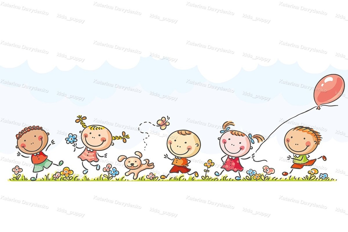 Happy kids running example image 1