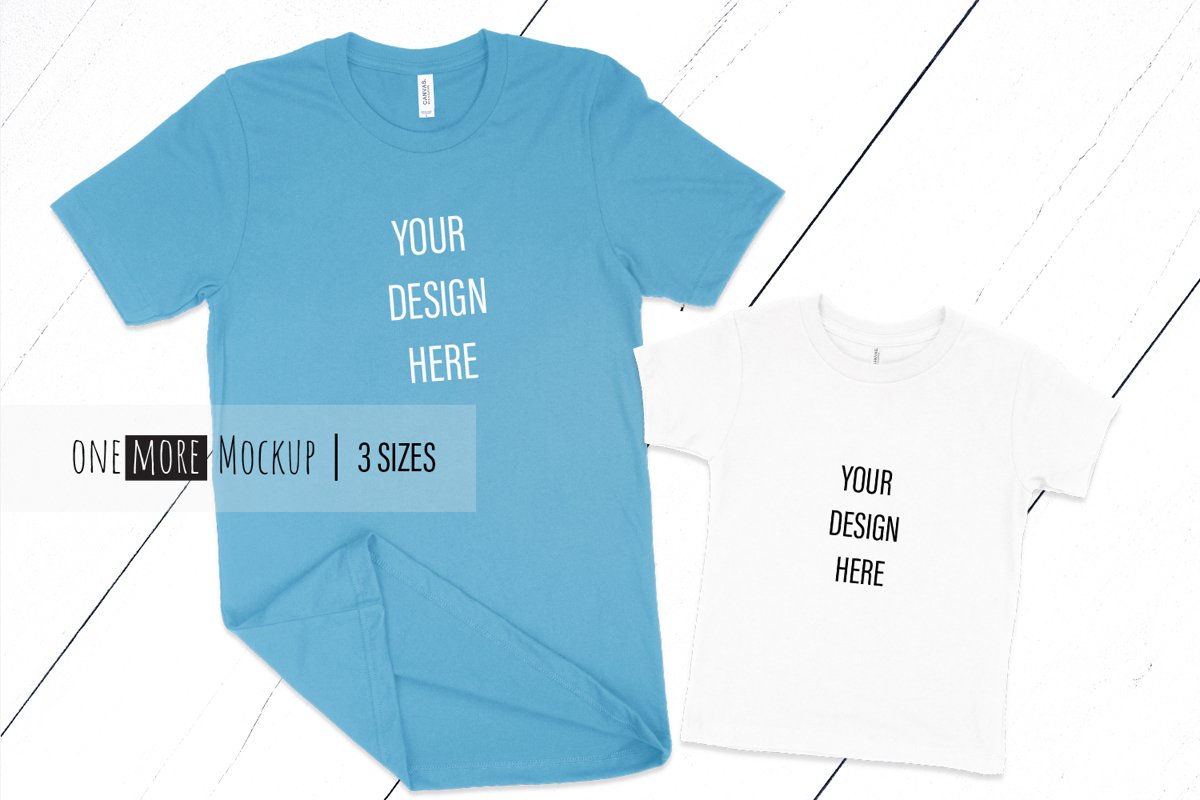 Dad and Me T-Shirts Mockup | Bella Canvas 3001, 3001T example image 1
