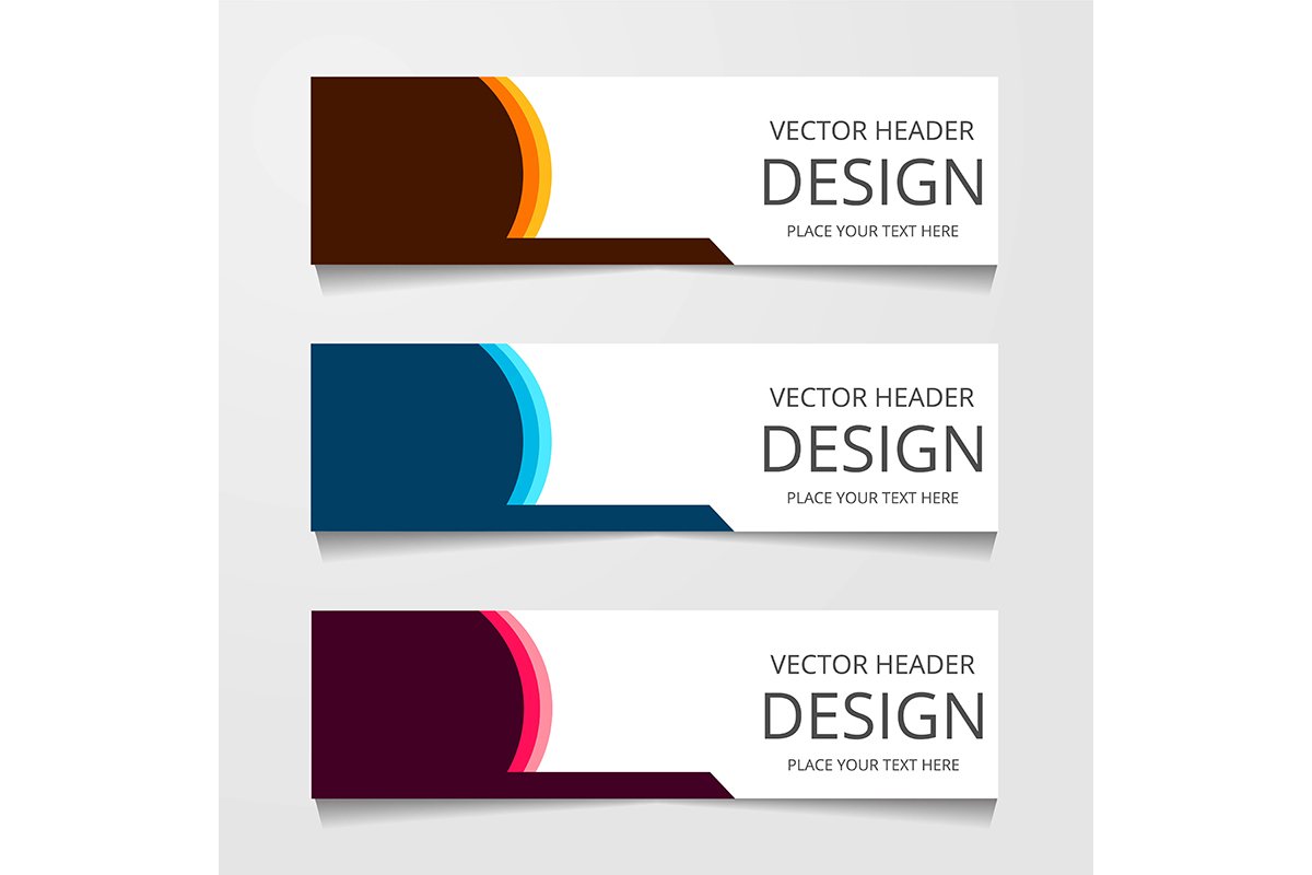 Vector abstract banner design. modern web template example image 1