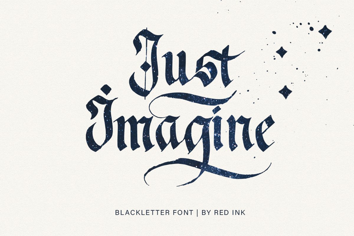 Just Imagine. Blackletter Font. example image 1