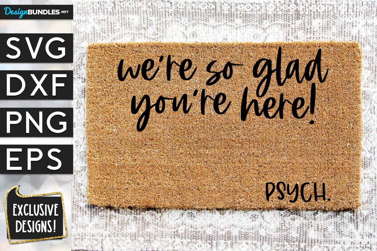 So Glad You're Here Psych SVG DXF PNG EPS example image 1