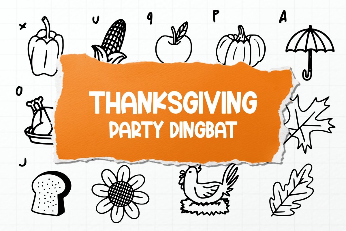 Thanksgiving Party Dingbat Font example image 1