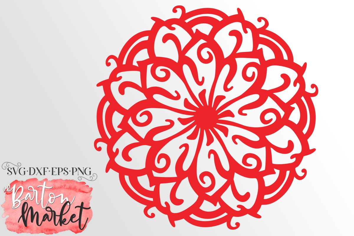 Zen Flower Mandala SVG DXF EPS PNG example image 1