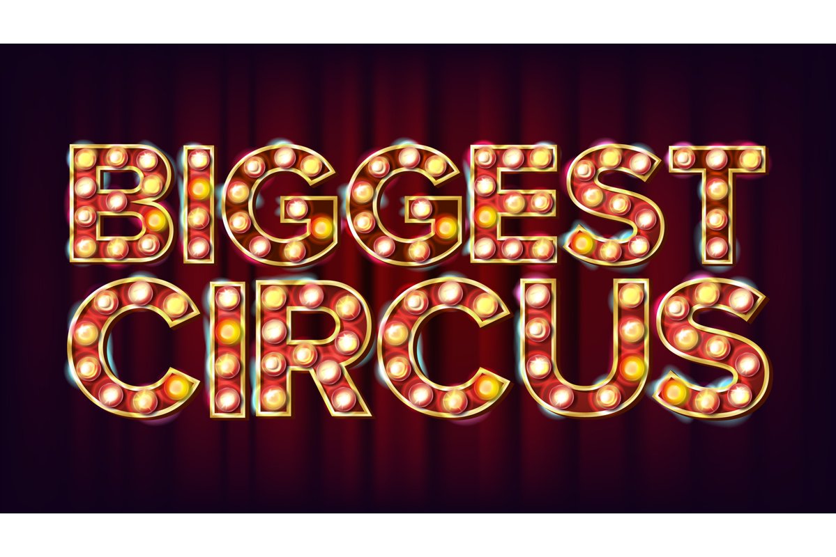 Biggest Circus Banner Sign Vector. For Arts Festival Events example image 1