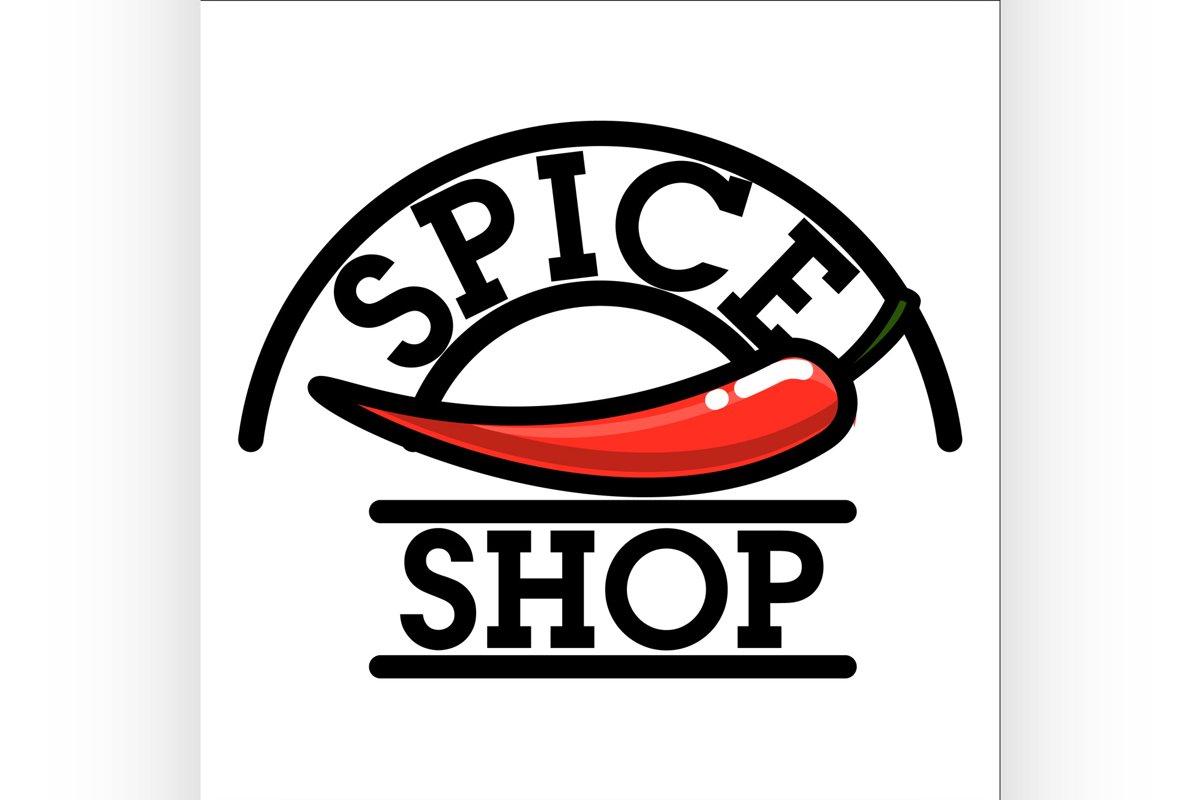 Color vintage spice shop emblem example image 1