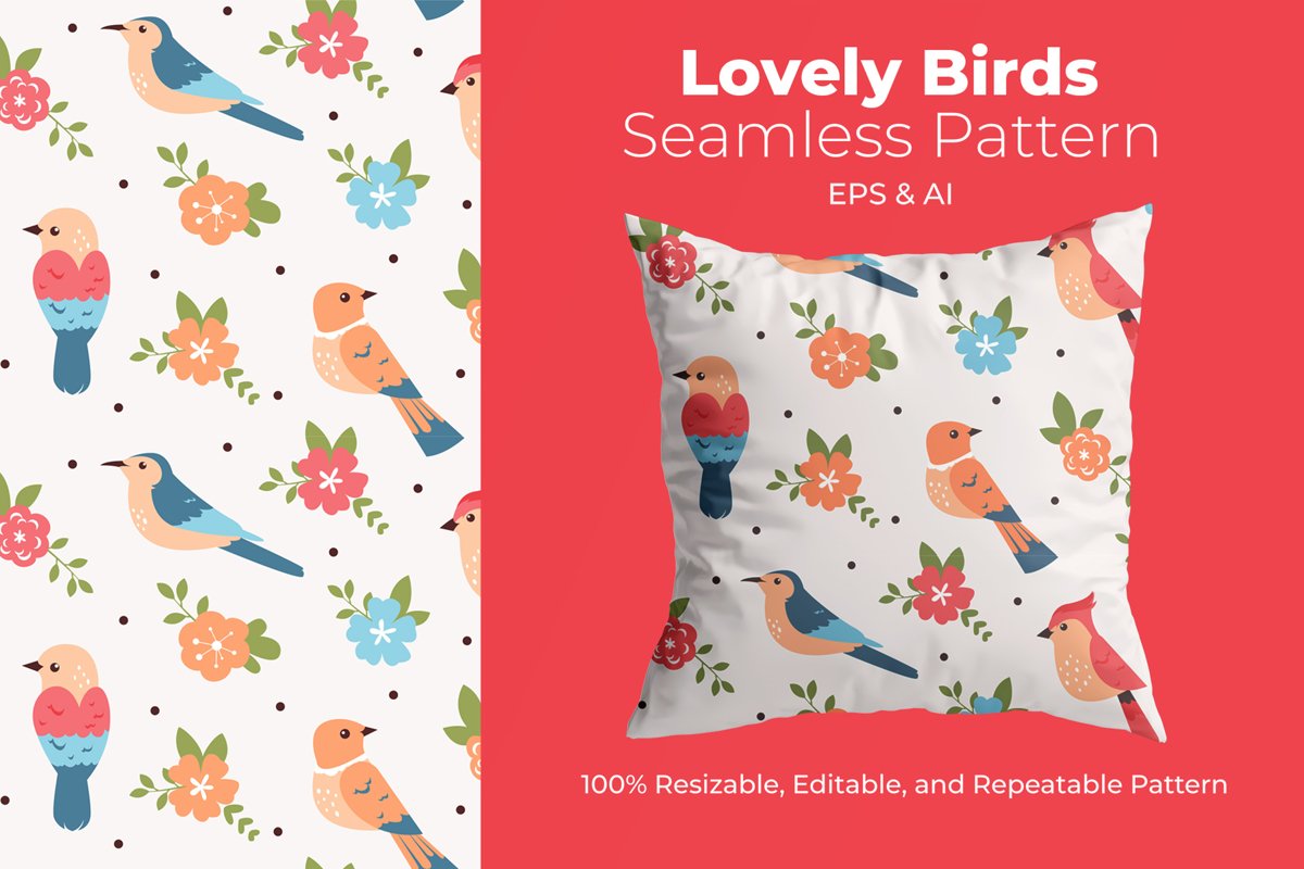 Lovely Birds - Pattern example image 1