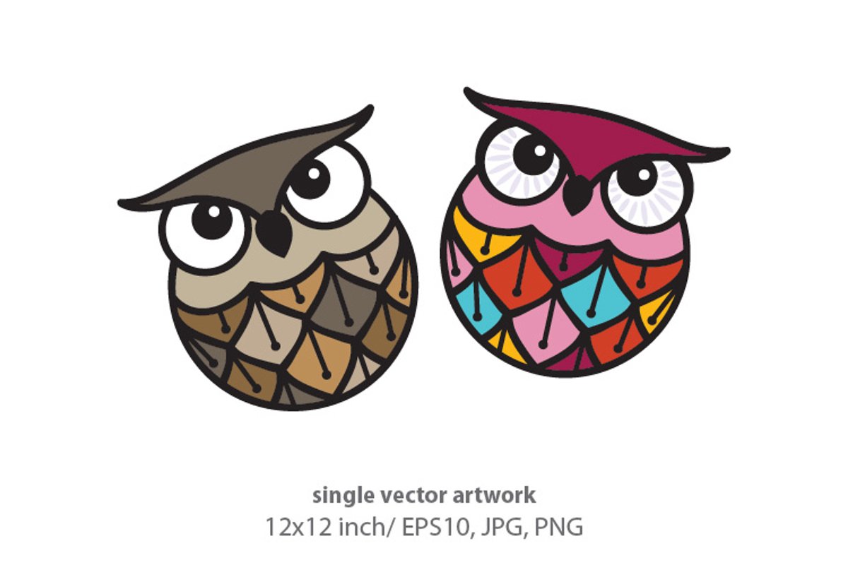 owls - single vector artwork example image 1