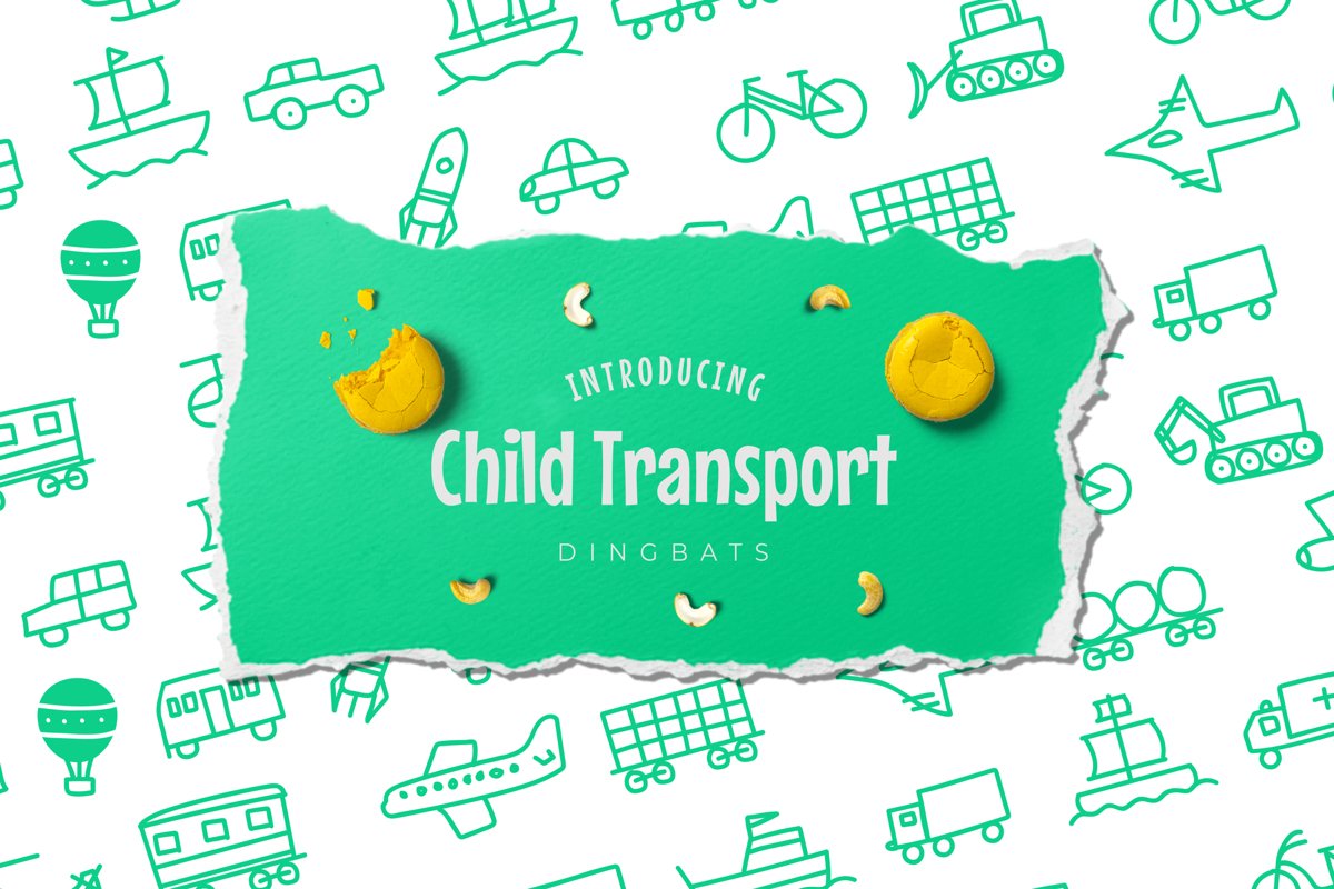 Child Transport Dingbats Font example image 1