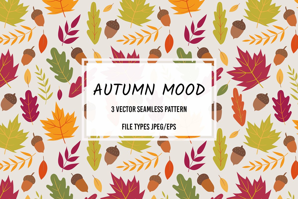 Autumn vector seamless pattern. Autumn mood. example image 1