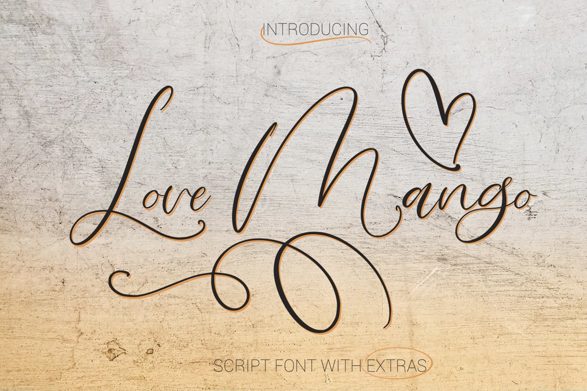 Love Mango. Script font with doodles example image 1