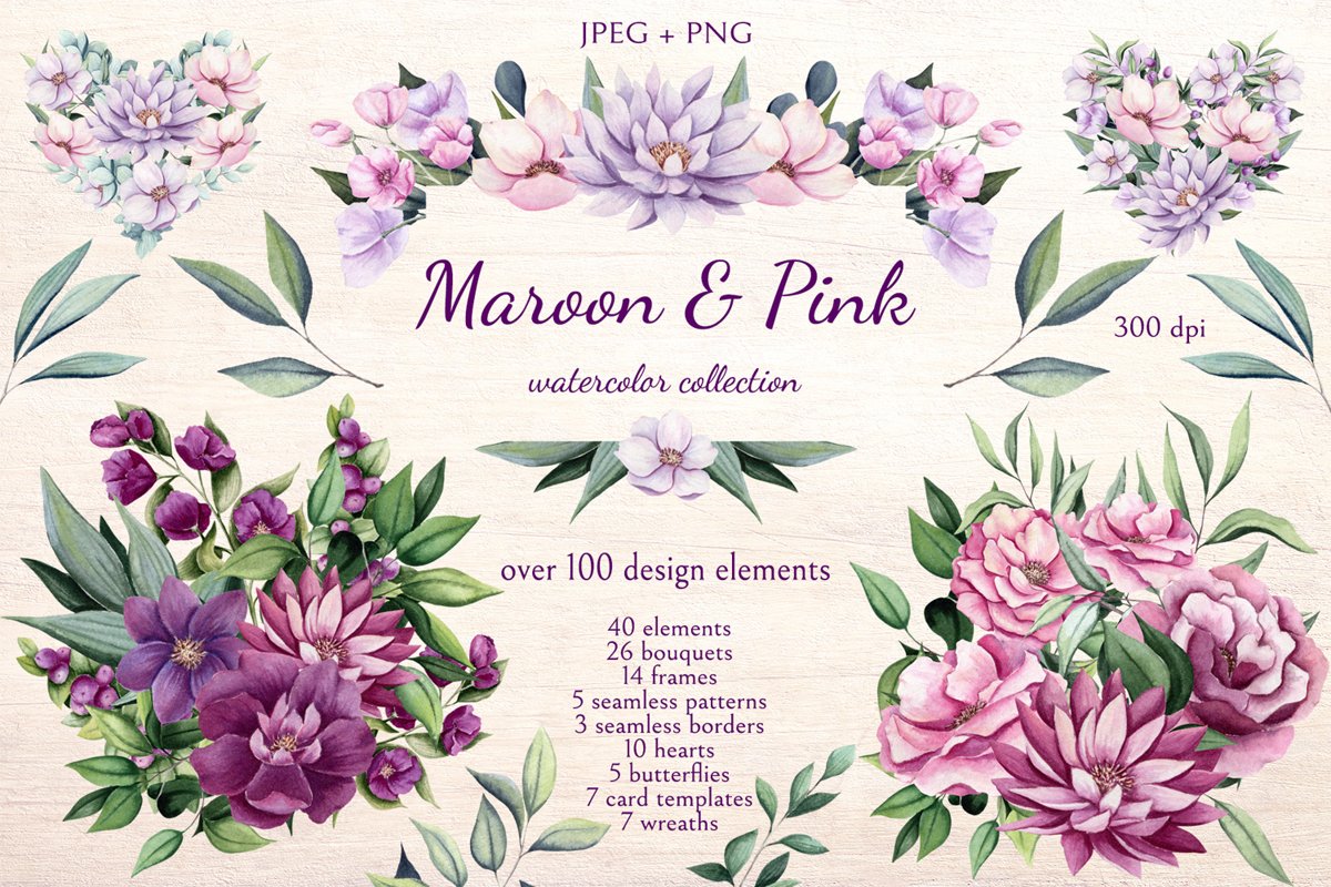 Maroon & Pink example image 1