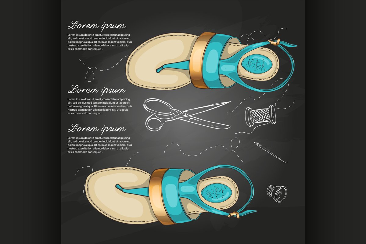 Fashion vector sketch womens shoes. example image 1
