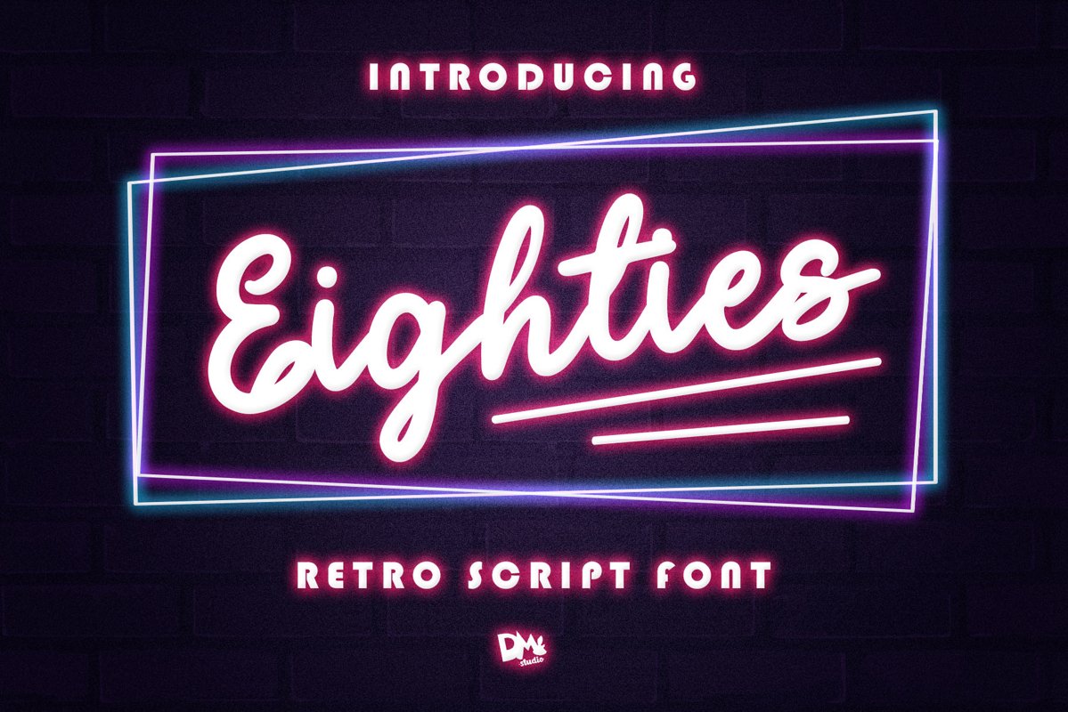 Eighties - Retro Script Font example image 1
