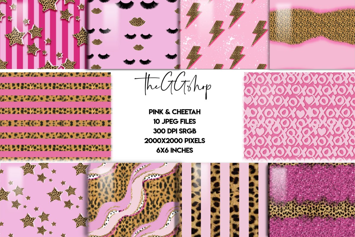 Girly Cheetah Print Seamless Pattern Collection example image 1