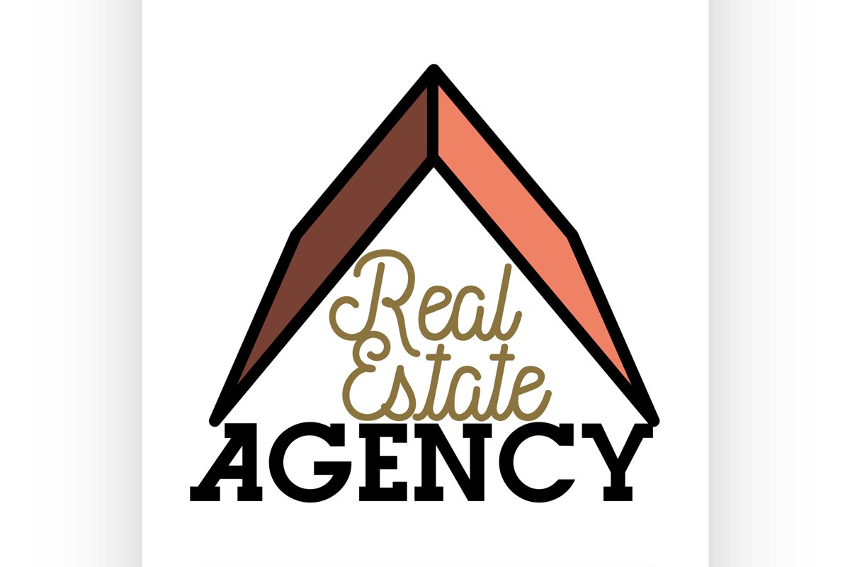 Color vintage real estate agency emblem example image 1