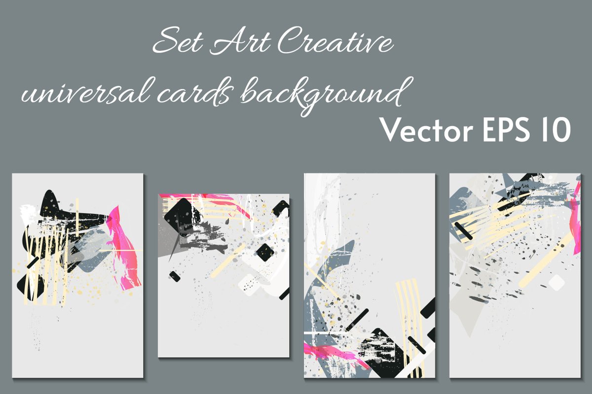 ART paslel colors card templates SET example image 1