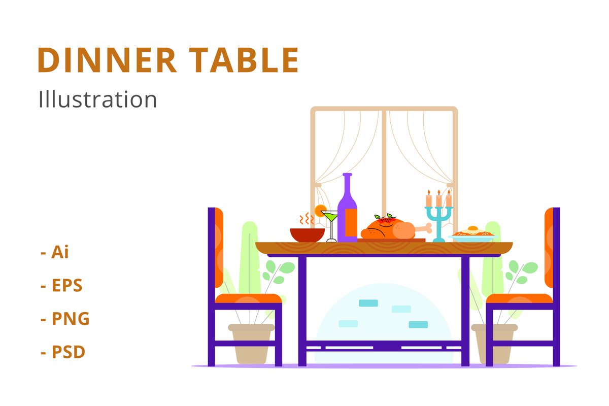 Dinner Table Illustration example image 1