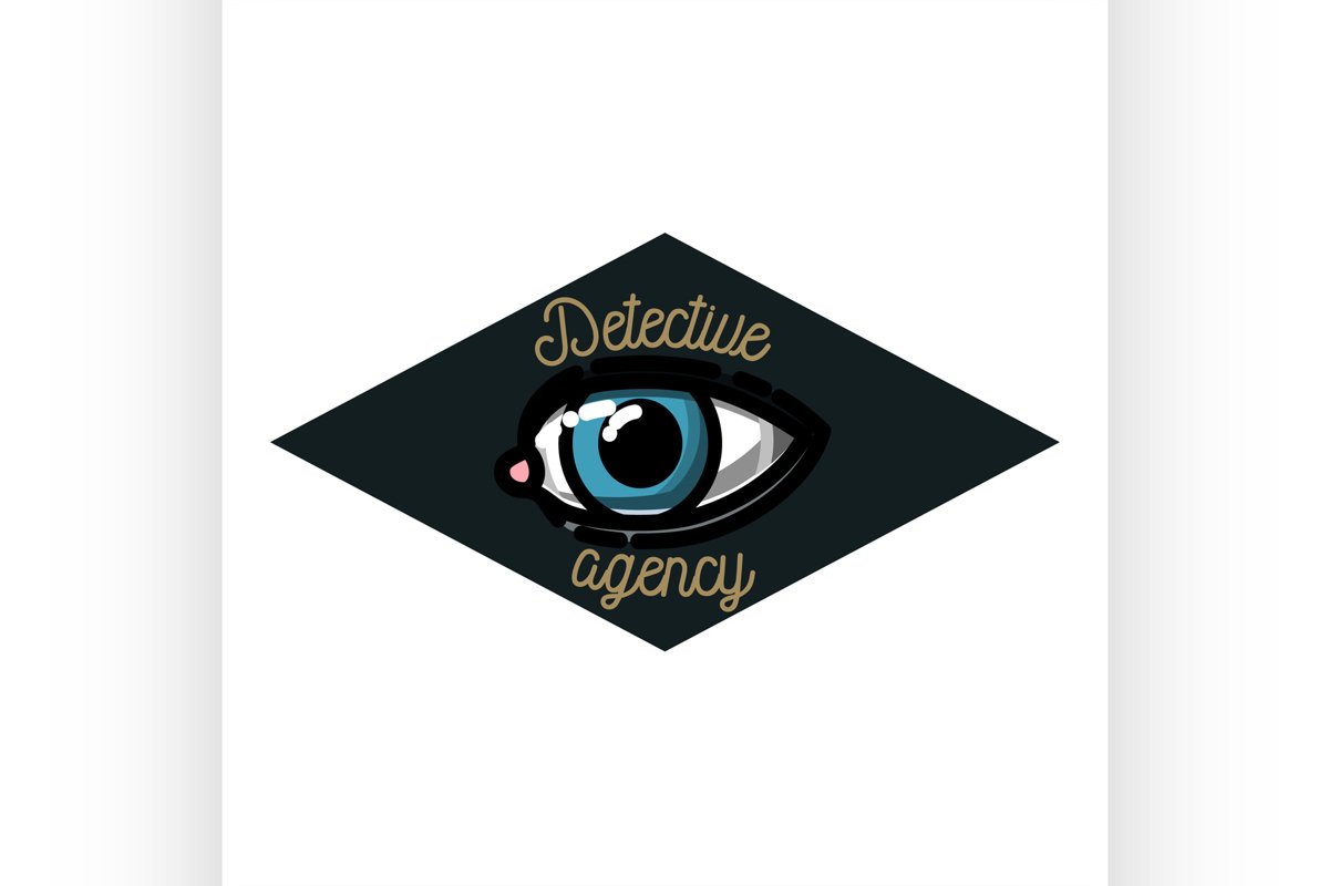 Color vintage detective agency emblem example image 1