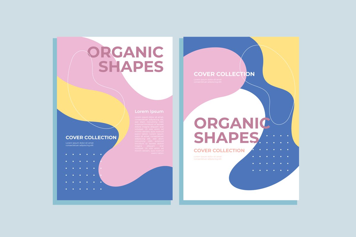 Cover Template Collection With Organic Shapes example image 1