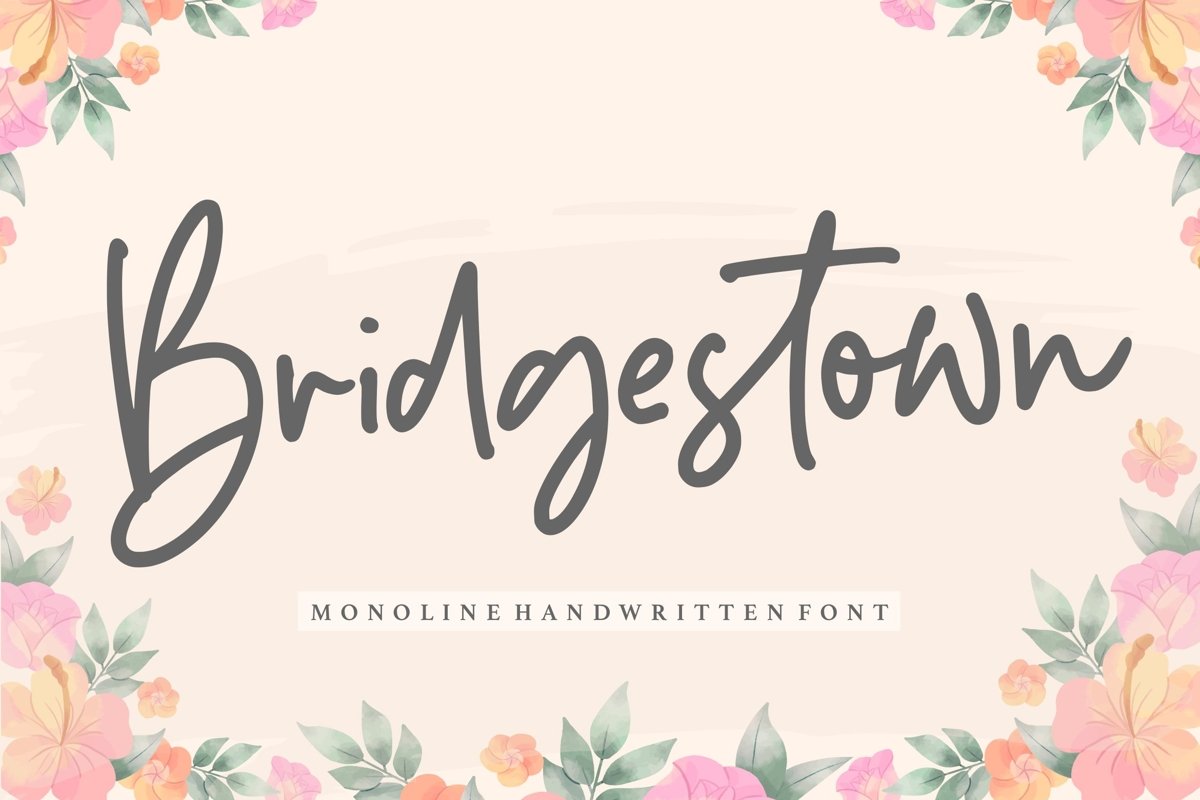 Bridgestown Monoline Handwritten Font example image 1