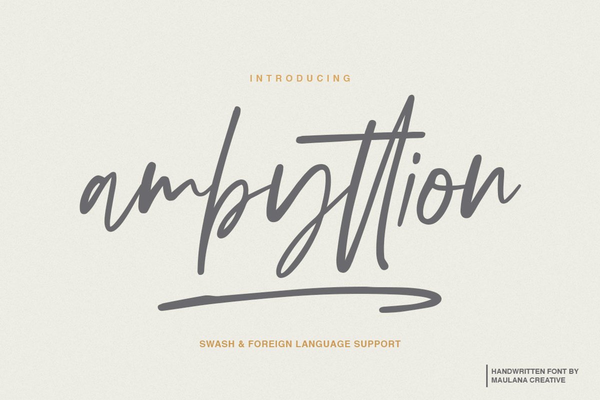 Ambyttion - Swash Handwritten Font example image 1