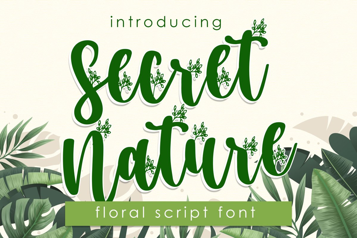 Secret Nature - Floral Script Font example image 1
