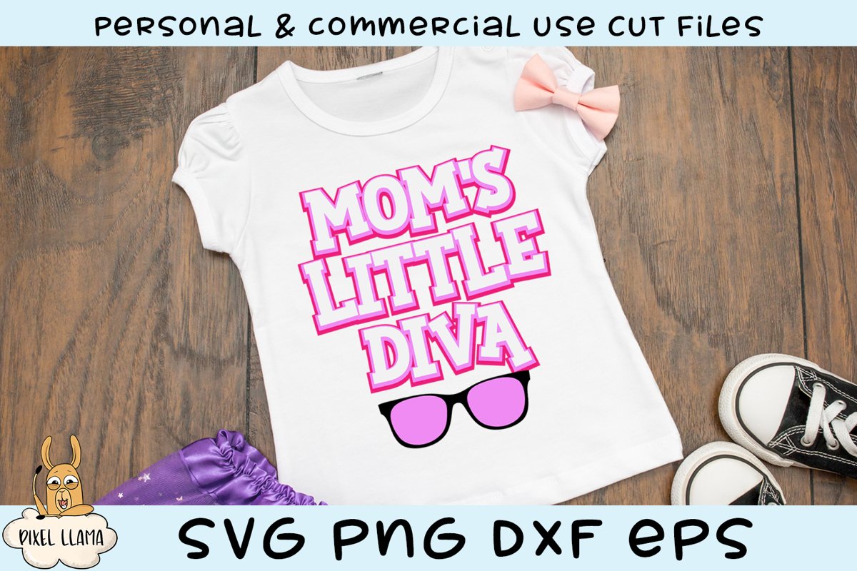 Mom's Little Diva SVG example image 1