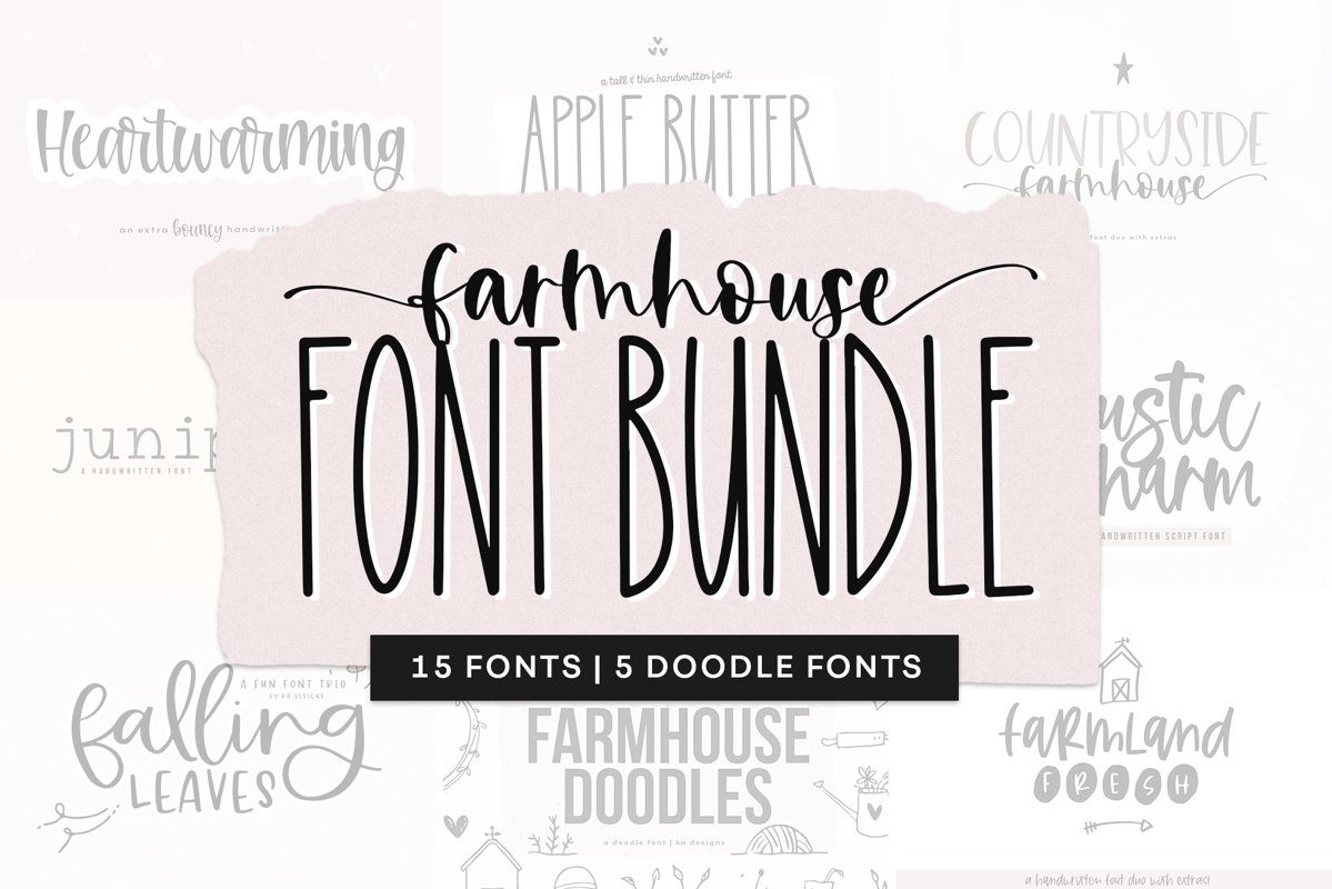 Farmhouse Font Bundle - Handwritten Fonts for Crafters! example image 1
