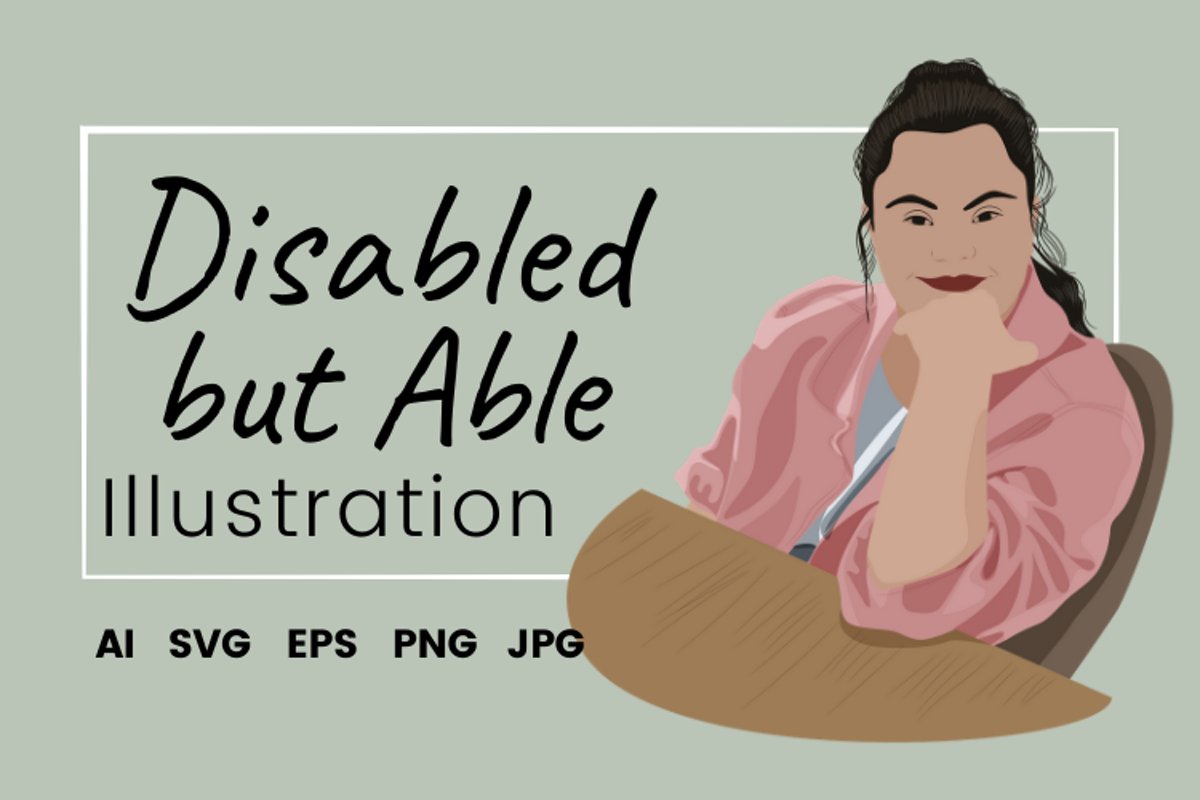 Disabled but Able Vector Illustration example image 1
