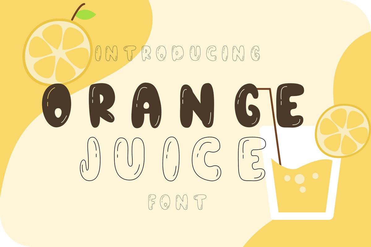 Orange juice playful font example image 1