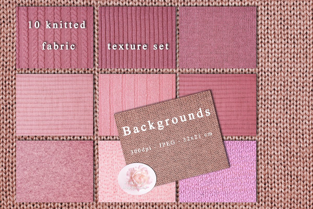 10 knitted fabric texture set example image 1