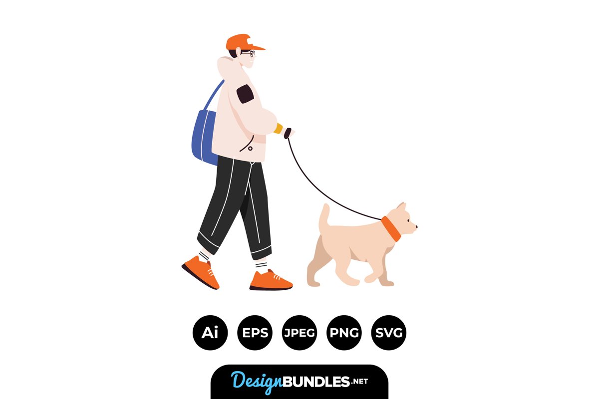 Walking The Dog Illustrations example image 1